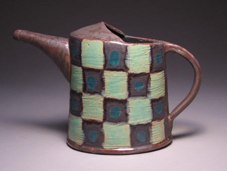 Lynne Lofton - Green Checkered Pitcher